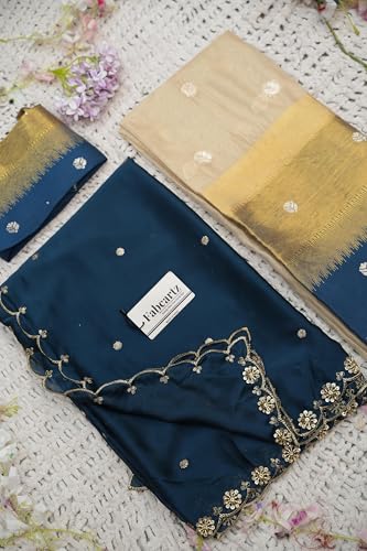 Vasthrlay South Indian Style Unstitched Half Saree Lehenga Choli Half Saree With Hand Work Dupatta - Pl245