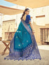 Vasthrlay Kanjivaram Soft Silk Banarasi Blue Saree With Unstiched Blouse Piece