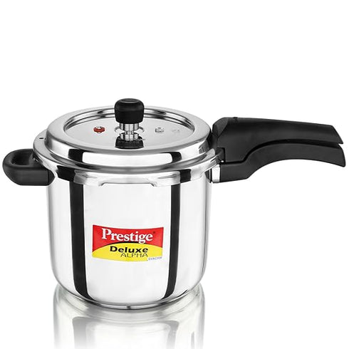 Prestige 3 Litre Stainless Steel Deluxe Alpha Svachh Outer Lid Pressure Cooker