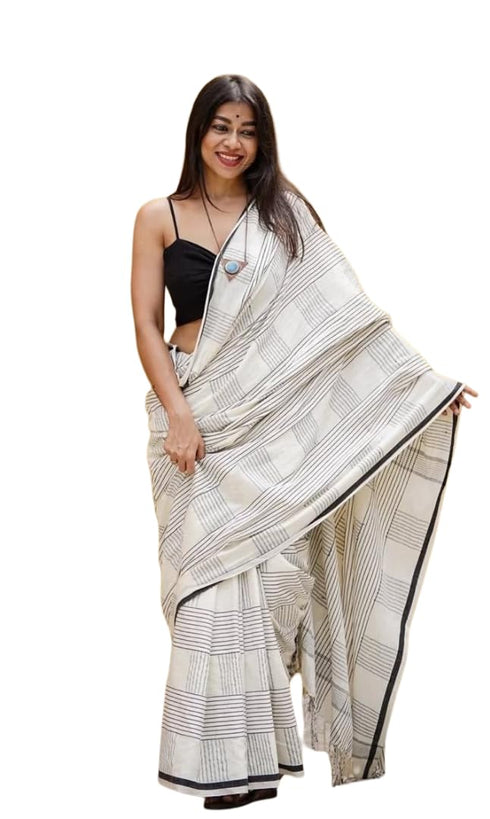 Vasthrlay Off White Handloom Lightweight Unstitche