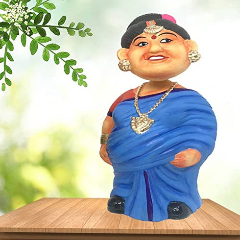 Tanjore Thatha Patti Grand Pa Set Golu Doll (Multi Color 6 inch Figurin