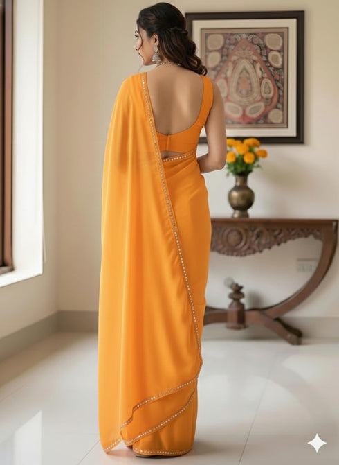 Vasthrlay Georgette Unstitched Ethnic Wear