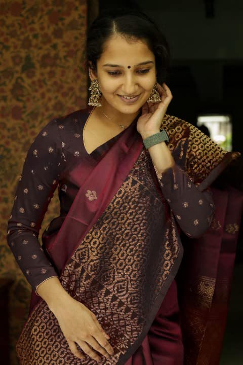Vasthrlay Maroon Kanjivaram Saree