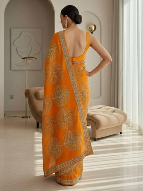 Vasthrlay Georgette Traditional Az Ys Pehenva Brown Rr Ethnic Wear