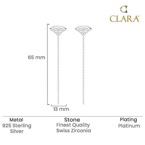 CLARA 925 Sterling Silver Sui Dhaga Threader Earrings Aria