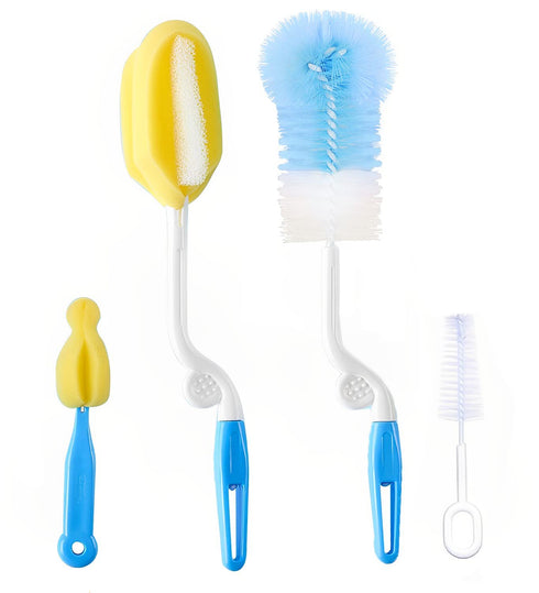 Syga Baby Milk Bottle Nipple Straw Brush Sponge Nylon Cleaning Brush Cleaner Bottle Tong Set