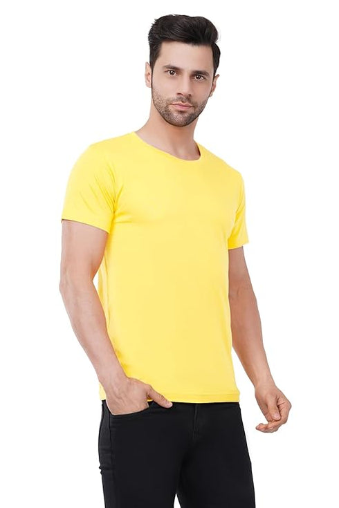 Caseria Men's Round Neck Cotton Half Sleeved T-Shirt