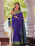 Vasthrlay Traditional Paithani Handloom Violategreen