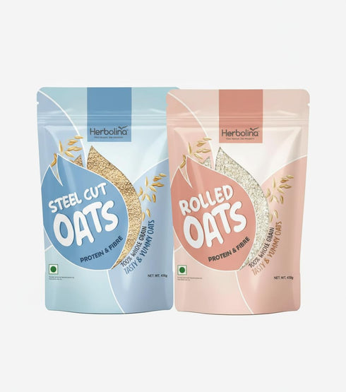 Herbolina Steel Cut Oats and Rolled Oats Combo