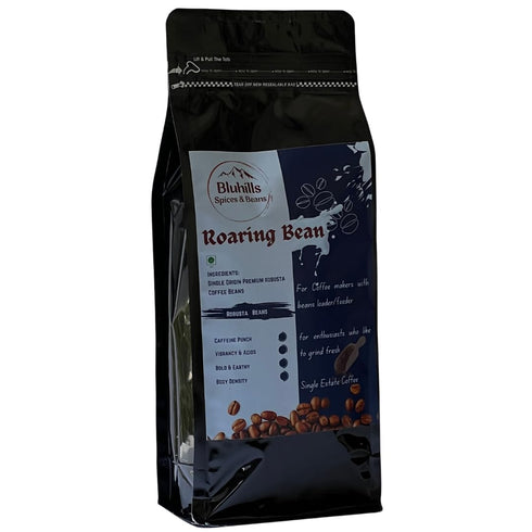 Bluhills Roaring Beans Wayanad Robusta Roasted Coffee Beans 500g