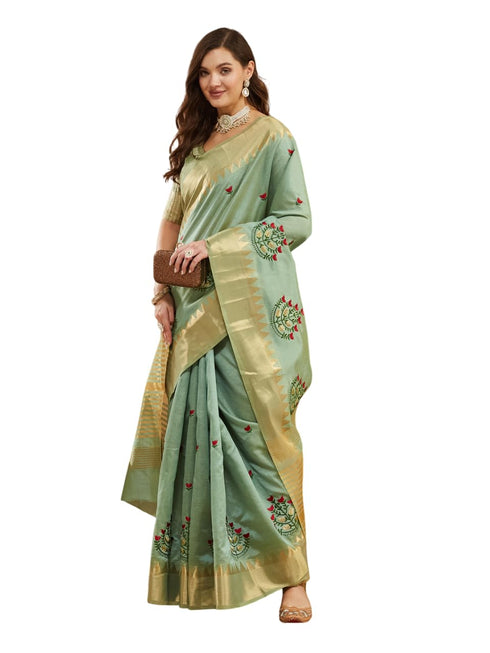 Vasthrlay Multi Embroidered Unstitched Saree