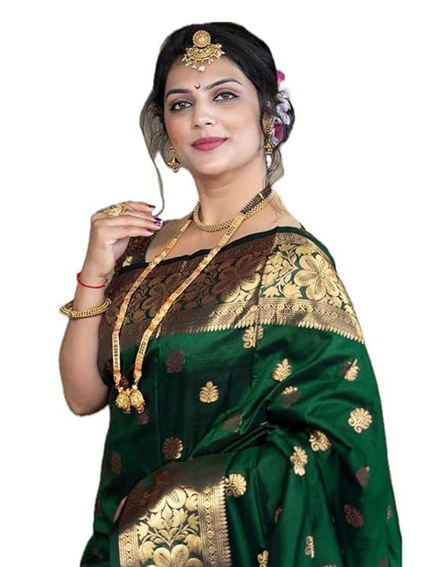 Vasthrlay Banarasi Kanjivaram Kanchipuram Wedding Saree With Blouse Piece
