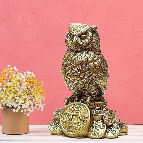 Shui Owl Showpiece for Home & Office Vastu Decorative Owl Statue for Wisdom, Protection & Good Luck