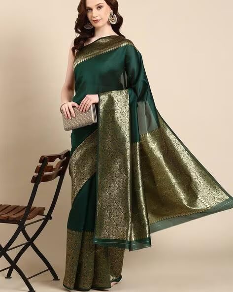 Vasthrlay Kanjivaram Kanchipuram Banarasi Yatri Saree With Blouse Piece