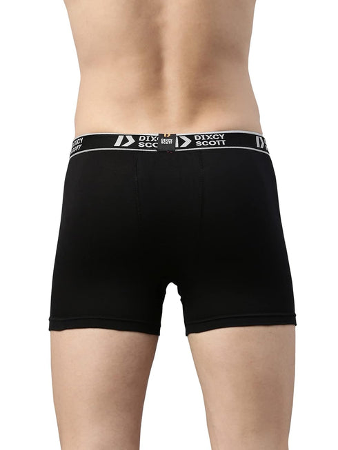 Dixcy Scott Cross Trunk | Long Leg Trunks for Men | 100% Combed Cotton | Soft, Sweat-Absorbent Waistband | C-Open Front Men's Underwear | Self-Hem Leg Grip Innerwear for Man | Pack of 1