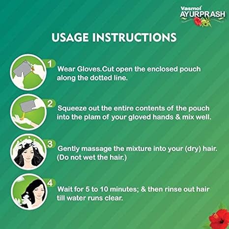 Vasmol Ayurprash Shampoo Hair Color-Natural Black