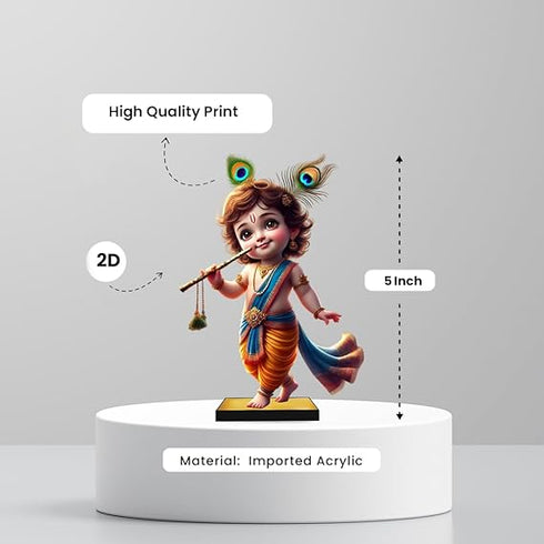 Krishna 2D Miniature Acrylic Statue – 5 Inch