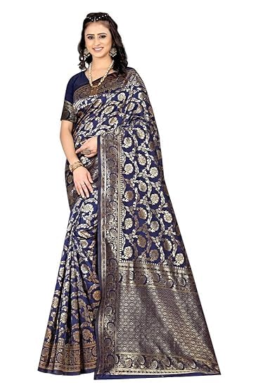 Vasthrlay Kanjivaram Banarasi Kanchipuram Wedding Saree With Blouse Piece