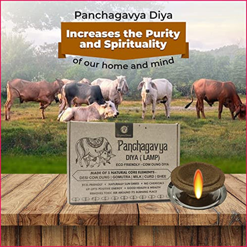 OrganicDews Panchagavya Cow Dung Diya Vilakku Deepam