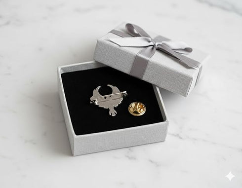Feather Unisex Silver-Tone Phoenix Bird Brooch Pin
