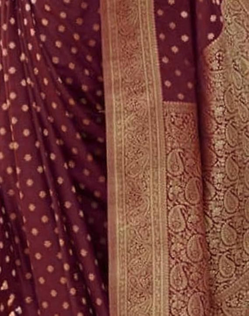 Vasthrlay Womens Banarasi Unstitched Olive Green Saree
