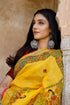 Vasthrlay Yellow Printed Unstitched Saree