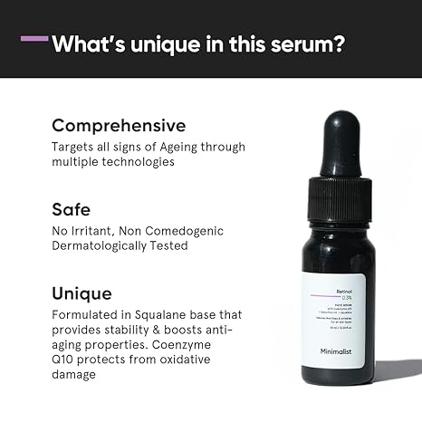 Minimalist Anti-Aging Night Serum with 0.3% Retinol & Q10