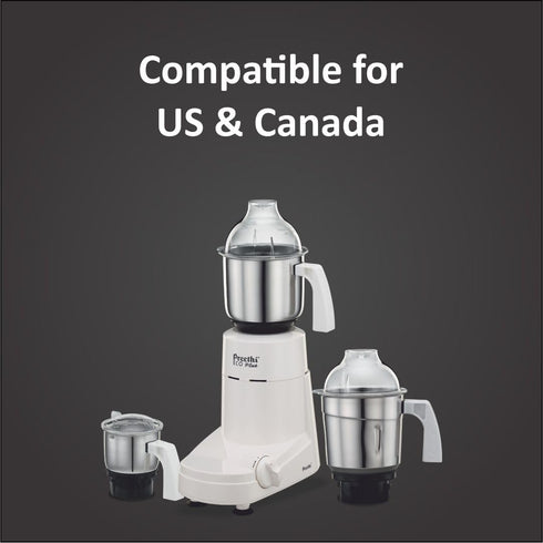 Preethi Eco Plus MG-138 550 Watt Mixer Grinder With 3 Jars (0.4L, 1L & 1.5L), White