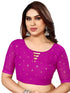 Vasthrlay Georgette Printed Unstitched Maroon Saree