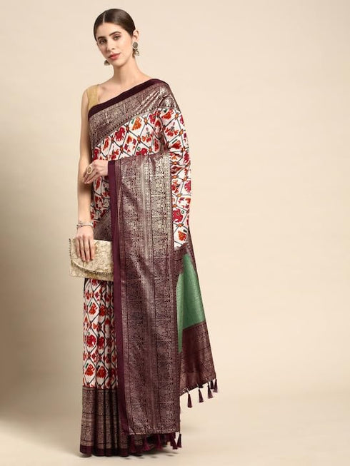 Vasthrlay Chanderi Printed Unstitched Ethnic Wear