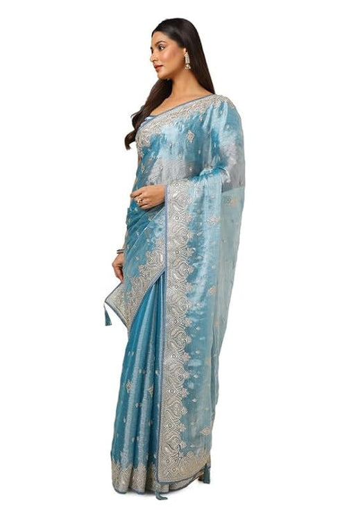 Vasthrlay Powder Organza Embroidered