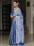 Vasthrlay Blue Banarasi Traditional Unstitched Saree