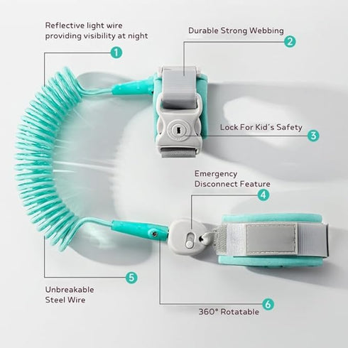 Anti Lost Wrist Link with Lock and Key for Baby Safety