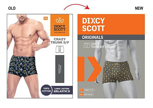 Dixcy Scott Men's Cotton Trunks (Pack of 2) (scott crazy trunk 80-110_Multicolor_38 inch_95 cm)