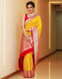 Vasthrlay Womens Kanjivaram Unstitched Yellow Saree