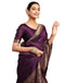 Vasthrlay Womens Banarasi Unstitched Wine Saree