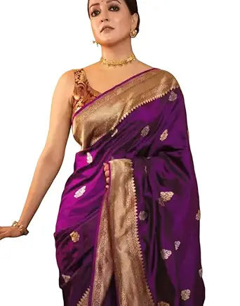 Vasthrlay Kanjivaram Banarasi Wedding Orange Saree
