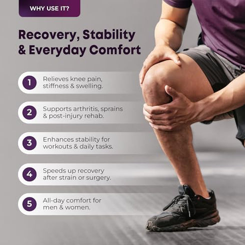 Knee Sleeve | EasyMove Max Stability Design for Gym Squats | Knee Cap Support for Women