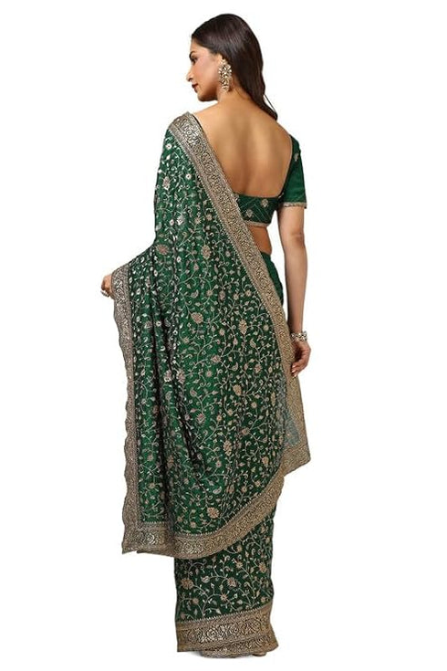 Vasthrlay Green Tussar Embroidered