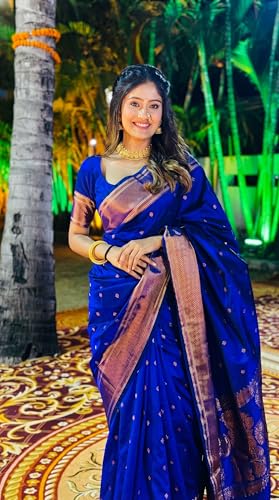 Vasthrlay Banarasi Kanjivaram Kanchipuram BS09 Saree With Blouse Piece