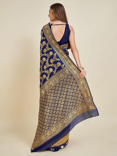 Vasthrlay Red Banarasi Traditional Unstitched Saree