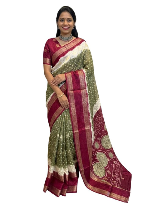 Vasthrlay Handloom Printed Unstitche Attache
