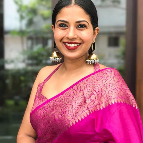 Vasthrlay Kanjivaram Kanchipuram Banarasi Yatri Saree With Blouse Piece