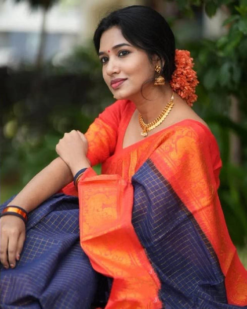 Vasthrlay Orange Saree