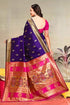 Vasthrlay Kanjivaram Nath Paithani Violet Pink Saree With Blouse Piece