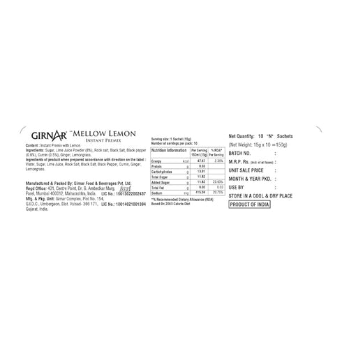Girnar Natural Drink Mellow Lemon