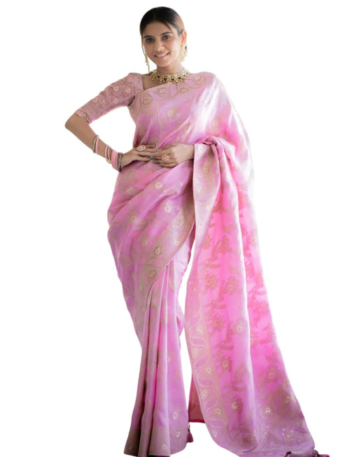 Vasthrlay Kanjivaram Unstitched Saree