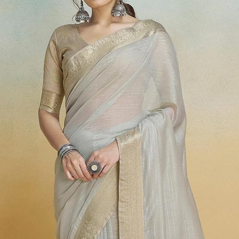 Vasthrlay Women's Cotton Unstitched Skin Friendly Saree