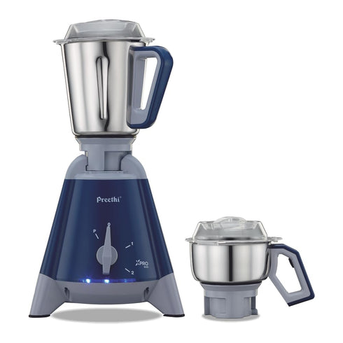Preethi XPro Duo 1300 Watts Commercial Mixer Grinder, 2 Jars (Stainless Steel), Heavy Duty, Blue