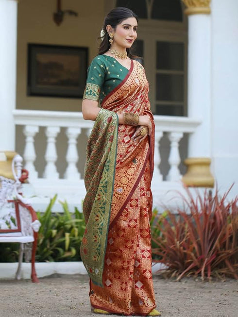 Vasthrlay Banarasi Traditional Unstitched Saree